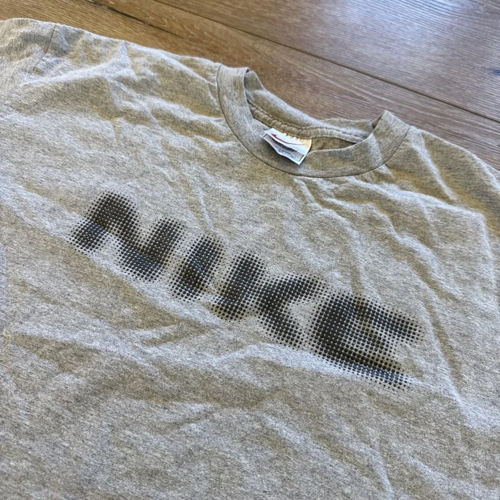 Vintage Nike Shirt Mens L 90s Retro Gray Logo Cotton Essential - Picture 6 of 7